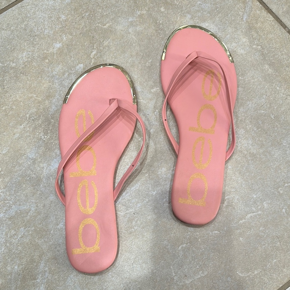 Bebe Pink/Peach Women's Sandals. Size 8.